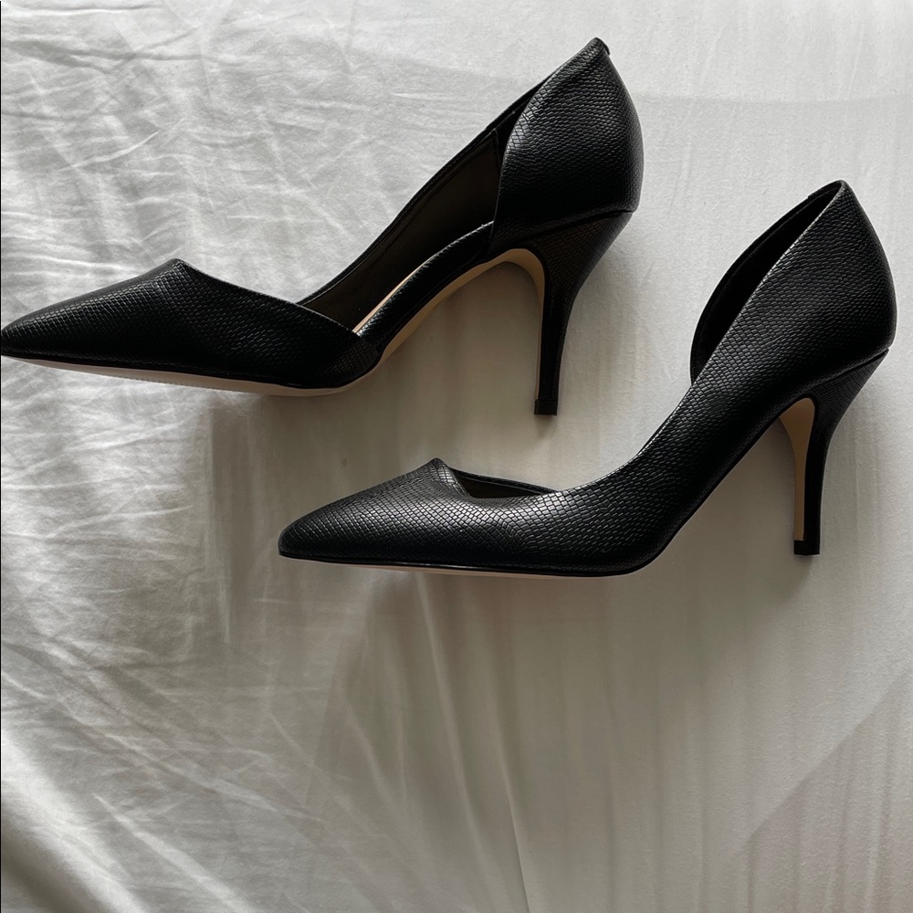 Aldo Black Textured Heels